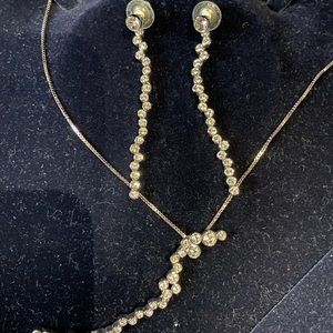 Swarovski earrings and necklace set including box and bag
